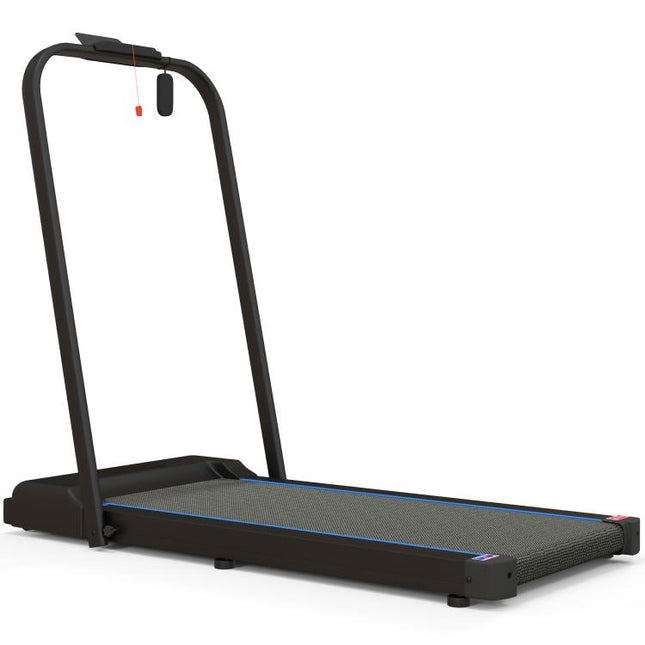2.5HP Walking Pad, 1-6km/h Folding Treadmill with Remote Control and LED Display for Home Gym Office, Blue
