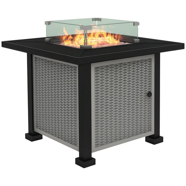 81 x 81cm 50,000 BTU Gas Fire Pit Table - Grey