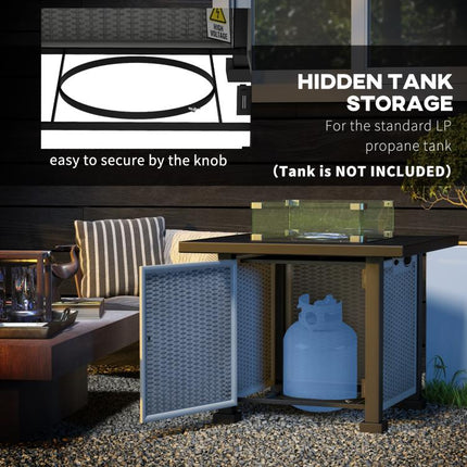 81 x 81cm 50,000 BTU Gas Fire Pit Table - Grey