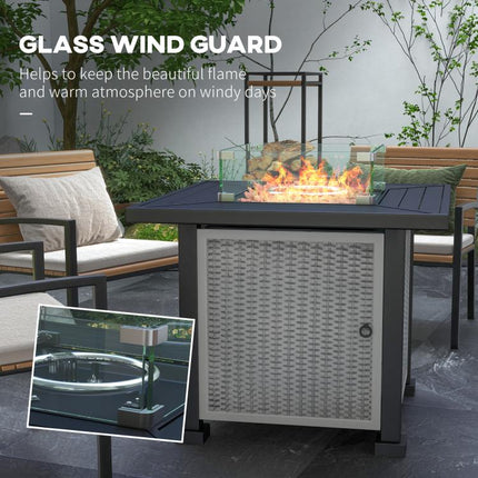 81 x 81cm 50,000 BTU Gas Fire Pit Table - Grey