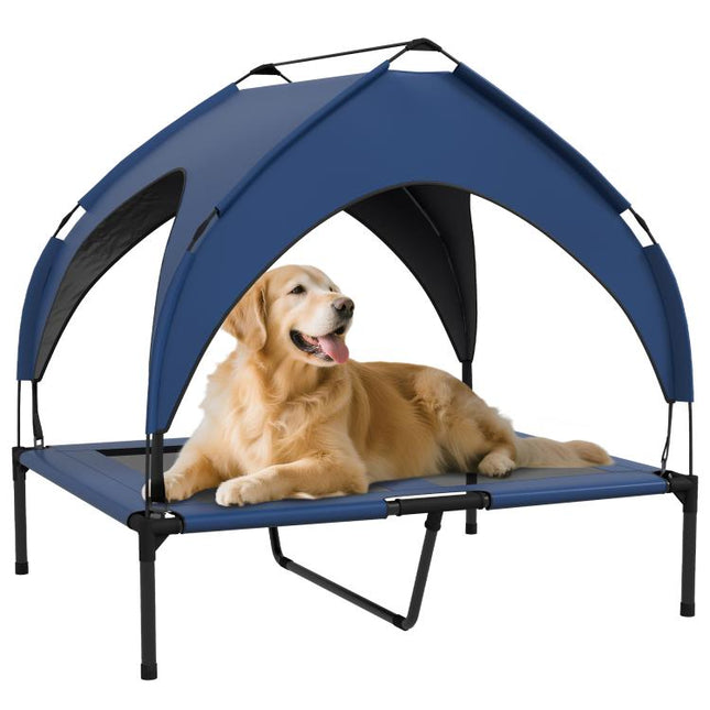 Cooling Raised Pet Bed w/ Washable Breathable Mesh, for Medium, Large Dogs, 91 x 76 x 85cm - Dark Blue