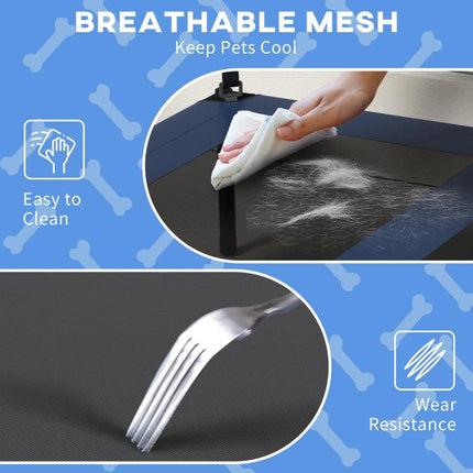 Cooling Raised Pet Bed w/ Washable Breathable Mesh, for Medium, Large Dogs, 91 x 76 x 85cm - Dark Blue