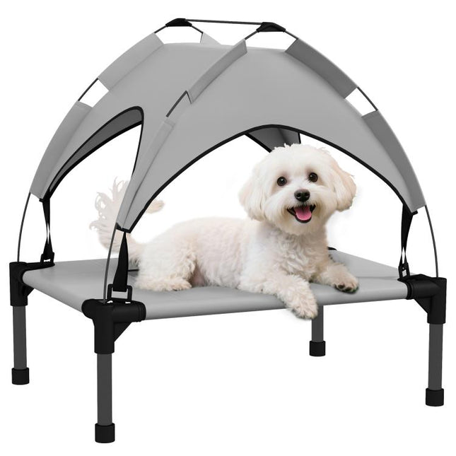 Cooling Raised Pet Bed w/ Washable Breathable Mesh, for Mini Small Dogs, 61 x 46 x 63cm - Light Grey