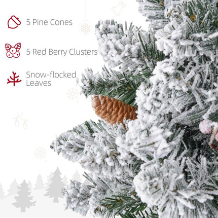 60 inch Snowy Pine Cone and Berry Christmas Wreath, with LED Lights