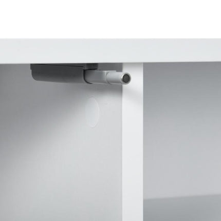 Floating TV Stand Cabinet for TVs up to 60 inch, Wall Mounted TV Unit with Open Shelf, Storage Cupboards and Cable Management for Living Room, White