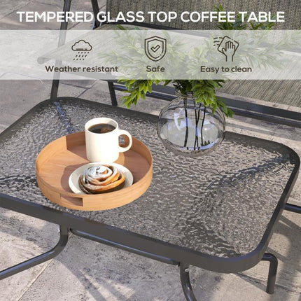 Four-Piece Metal Garden Sofa Set - Mixed Brown
