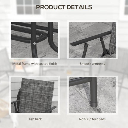 Four-Piece Metal Garden Sofa Set - Mixed Grey