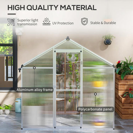 8 x 6ft Aluminium Frame Greenhouse