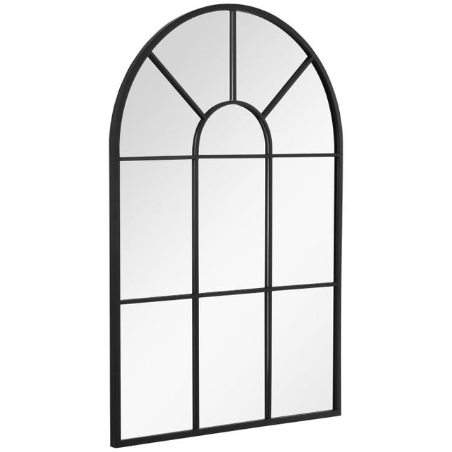 90 X 61cm Arched Grid Mirror - Black