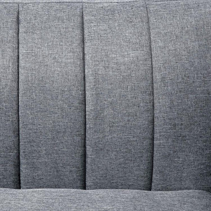 3 Seater Sofa Bed, Convertible Linen Fabric Sofa Couch, Click Clack Sofabed with Adjustable Split Backrest for Living Room, Bedroom, Guest Room, Grey
