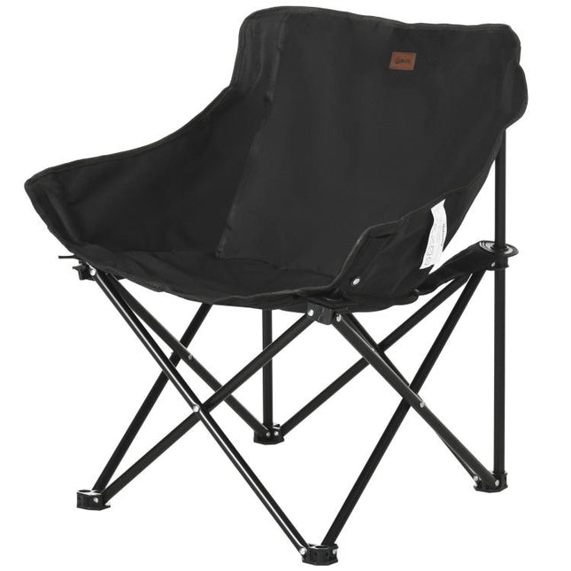 Camping Chair, Lightweight Folding Chair with Carrying Bag and Storage Pocket, Perfect for Festivals, Fishing, Beach and Hiking, Black
