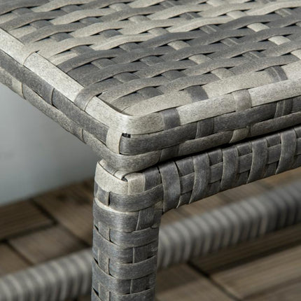 Outdoor Coffee Table Side Table with Rectangular Shape Frame for Patio, Balcony, Mixed Grey