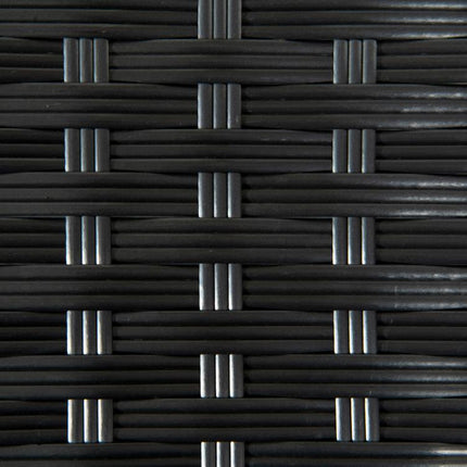 Rattan Side Table, Outdoor Coffee Table with Plastic Board Under the Full Woven Table Top for Patio, Garden, Balcony, Black
