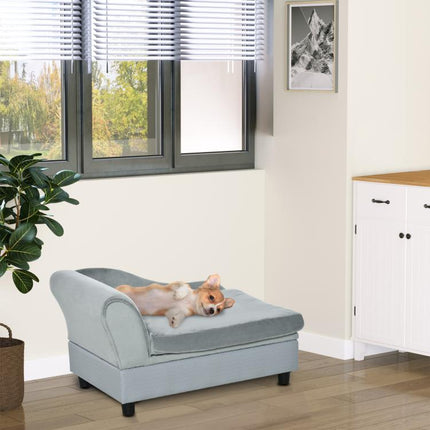 Pet Sofa Chair, with Storage, Cushion, for Small Dogs, Cats - Light Grey