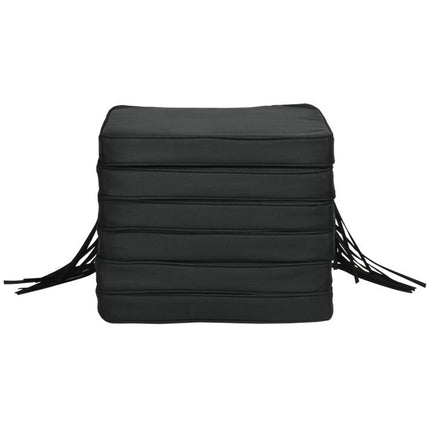 Set of 6 Chair Cushion Seat Pads Dining Chair w/ Straps Indoor Outdoor Removable Tie On Garden Patio, Black
