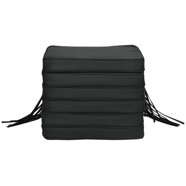Set of 6 Chair Cushion Seat Pads Dining Chair w/ Straps Indoor Outdoor Removable Tie On Garden Patio, Black