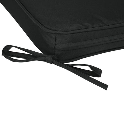 Set of 6 Chair Cushion Seat Pads Dining Chair w/ Straps Indoor Outdoor Removable Tie On Garden Patio, Black