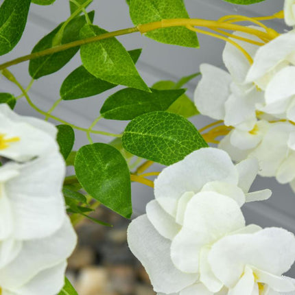 Artificial Realistic White Wisteria Tree Faux Decorative Plant in Nursery Pot for Indoor Décor, 160cm