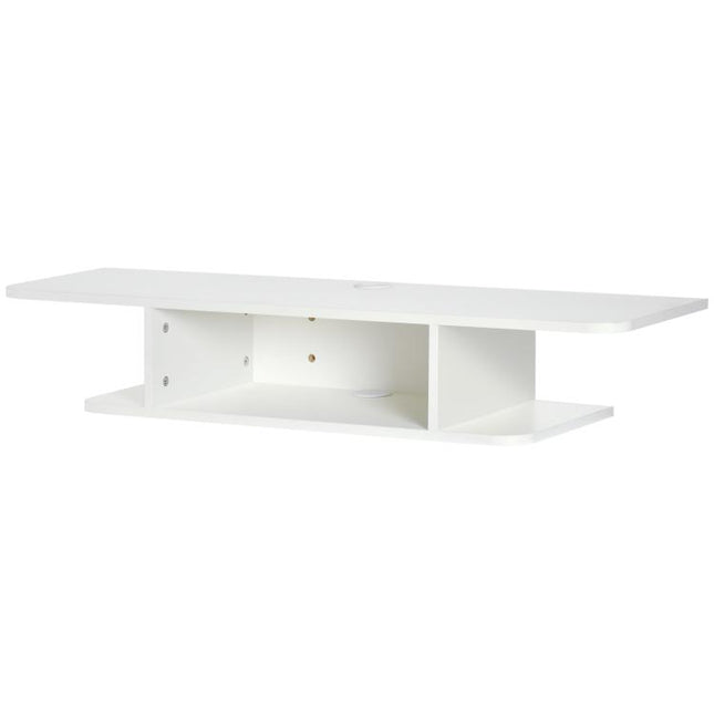 Floating TV Unit Stand for TVs up to 40 inch, Wall Mounted Media Console with Storage Shelf, Entertainment Center, White