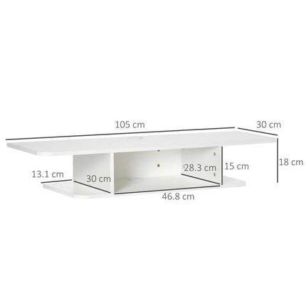 Floating TV Unit Stand for TVs up to 40 inch, Wall Mounted Media Console with Storage Shelf, Entertainment Center, White