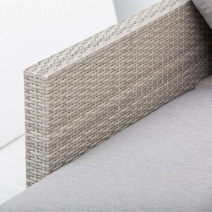 Three-Piece Rattan Sofa Set, with Cushions - Grey