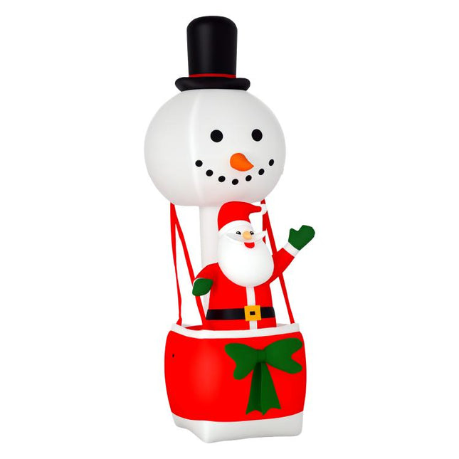 8ft Christmas Inflatable Decoration with Santa Claus on Snowman Hot Air Balloon, Blow Up Xmas Decor for Outdoor ?Indoor