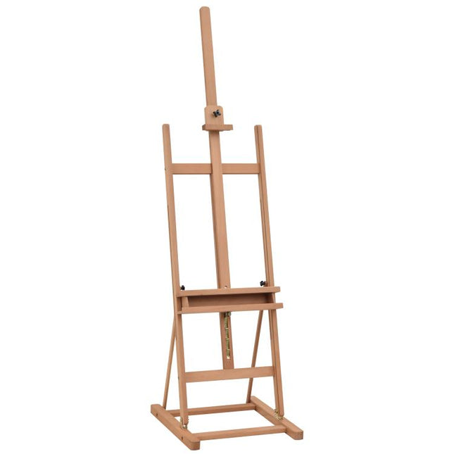 Wooden Easel Stand H-Frame Artist Easel with 171-230cm Adjustable Height and 0-80 Degrees Working Angles Beech Wood Art Easel for Displaying Painting Wedding Sign Nature Wood Finish