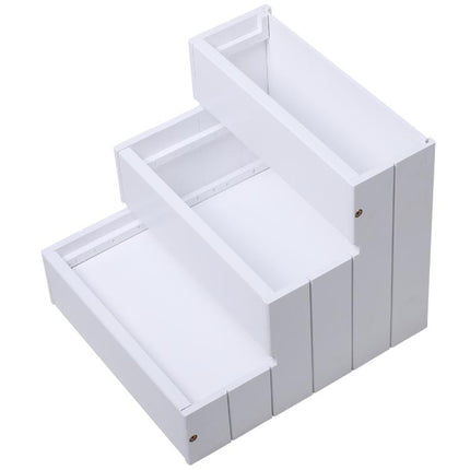 Dog Steps for Bed Sofa, 3 Step Wooden Dog Stairs for Sofa, Pet Stairs with Storage for Small Cats and Puppy, White