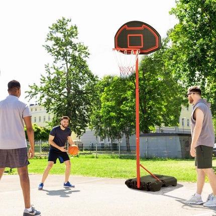 Basketball Hoop Outdoor, Portable Basketball Hoop and Stand with Weighted Base, Portable on Wheels, 1.55-2.1m, for Teens, Juniors, Adults, Black