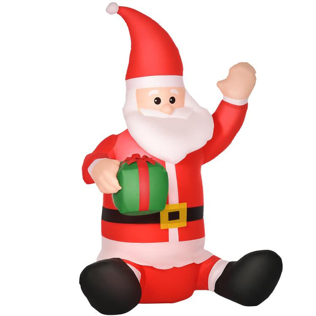 4ft Inflatable Christmas Santa Claus Gift with LED Xmas Décor Holiday Outdoor Yard Decoration