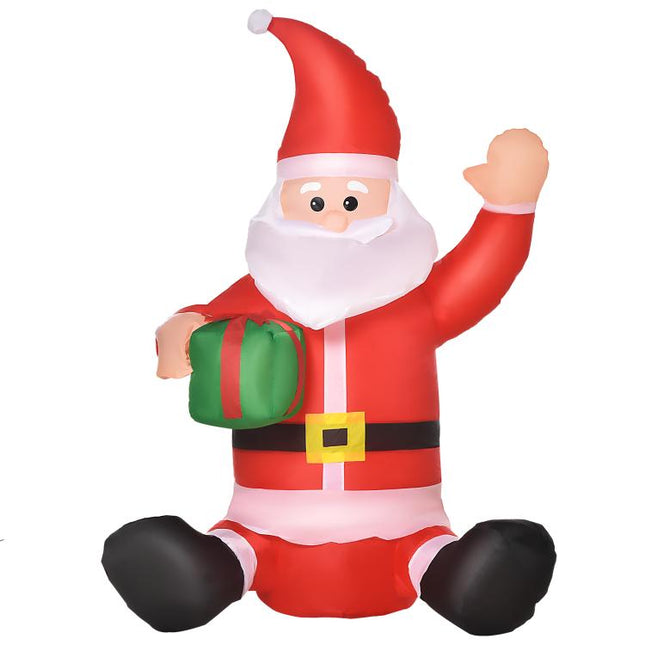 4ft Inflatable Christmas Santa Claus Gift with LED Xmas Décor Holiday Outdoor Yard Decoration