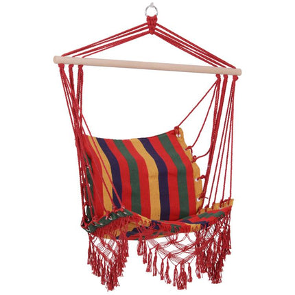 Hammock Chair Swing Colourful Striped Tree Hanging Seat Porch Indoor Outdoor Fabric Garden Furniture
