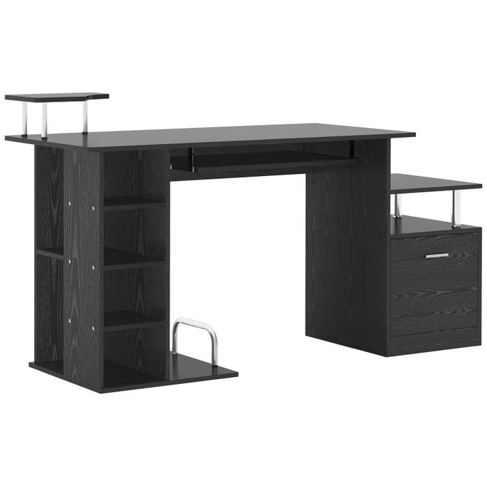 Computer Desk with Drawer Shelves CPU Storage Rack BLACK