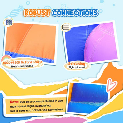 Kids Bouncy Castle House Inflatable Trampoline Slide Water Pool 3 in 1 with Blower Indoor Outdoor for Kids Age 3-8 Multi-Colour 2.8 x 2.5 x 1.7m