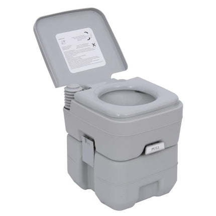 Portable Camping Toilet, 20L Flushable Porta Potty Portaloo with 2 Detachable Tanks, Flush and Double Seal Valve for Outdoor Camping Hiking Travel Caravan