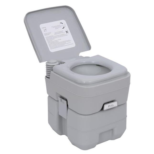 Portable Camping Toilet, 20L Flushable Porta Potty Portaloo with 2 Detachable Tanks, Flush and Double Seal Valve for Outdoor Camping Hiking Travel Caravan