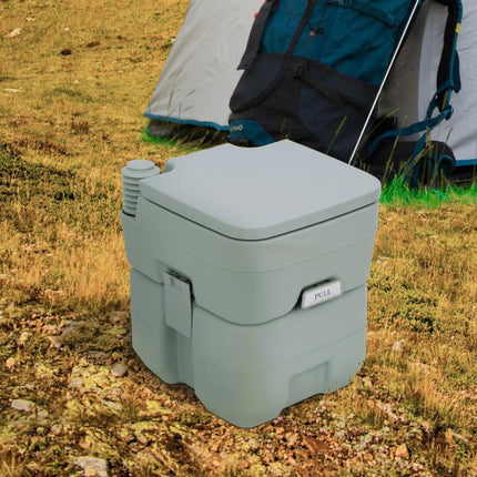 Portable Camping Toilet, 20L Flushable Porta Potty Portaloo with 2 Detachable Tanks, Flush and Double Seal Valve for Outdoor Camping Hiking Travel Caravan