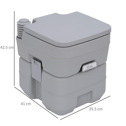Portable Camping Toilet, 20L Flushable Porta Potty Portaloo with 2 Detachable Tanks, Flush and Double Seal Valve for Outdoor Camping Hiking Travel Caravan