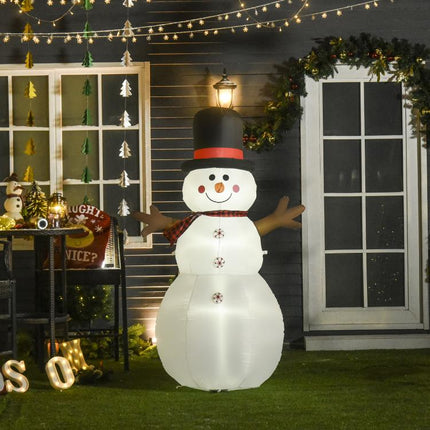 6ft Giant Inflatable Snowman Christmas Decoration w/ LED Lights Accessories Cute Family Fun Seasonal Outdoor Indoor