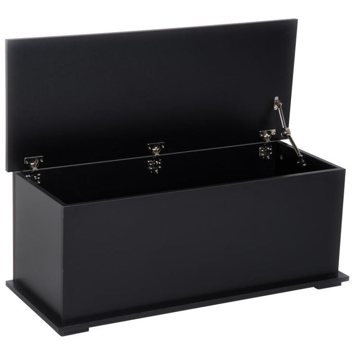 113L Storage Chest, Storage Box with Flip-Top Lid and 2 Safety Hinges, Storage Trunk for Living Room, Entryway, 100 x 40 x 40 cm, Black