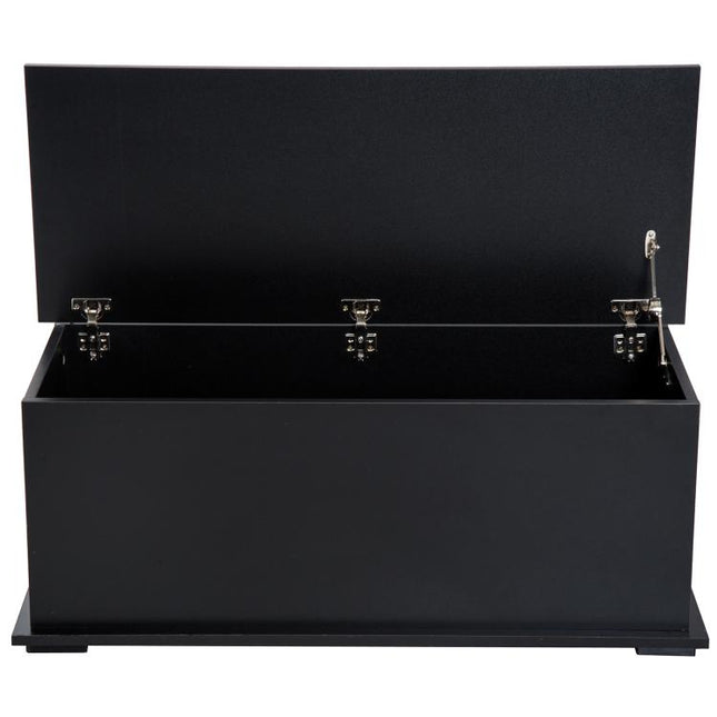 113L Storage Chest, Storage Box with Flip-Top Lid and 2 Safety Hinges, Storage Trunk for Living Room, Entryway, 100 x 40 x 40 cm, Black