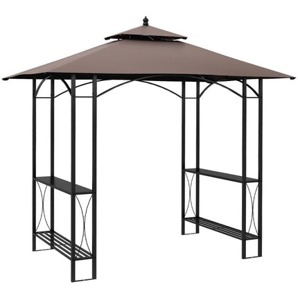 2.5 x 1.5m BBQ Tent Canopy Patio Outdoor Awning Gazebo Party Sun Shelter - Coffee