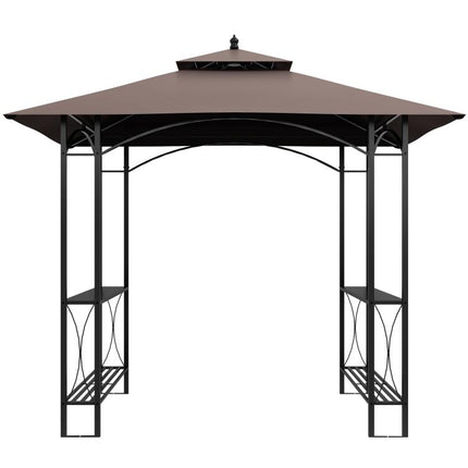 2.5 x 1.5m BBQ Tent Canopy Patio Outdoor Awning Gazebo Party Sun Shelter - Coffee