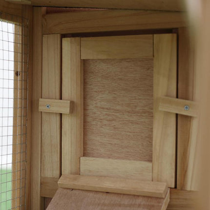 Large Rabbit Hutch Outdoor Wooden Guinea Pig Hutch with Run, 2 Storey Bunny House 210 x 45.5 x 84.5 cm
