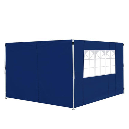3 Meters Gazebo Replaceable Exchangeable Side Panel Wall Panels Walls With Window, Blue