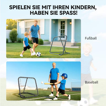 Angle Adjustable Rebounder Net Goal Training Set Football, Baseball