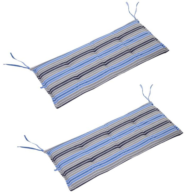 Polyester Set Of 2 Swing Chair Cushion Blue Stripes