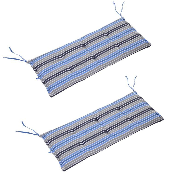Polyester Set Of 2 Swing Chair Cushion Blue Stripes