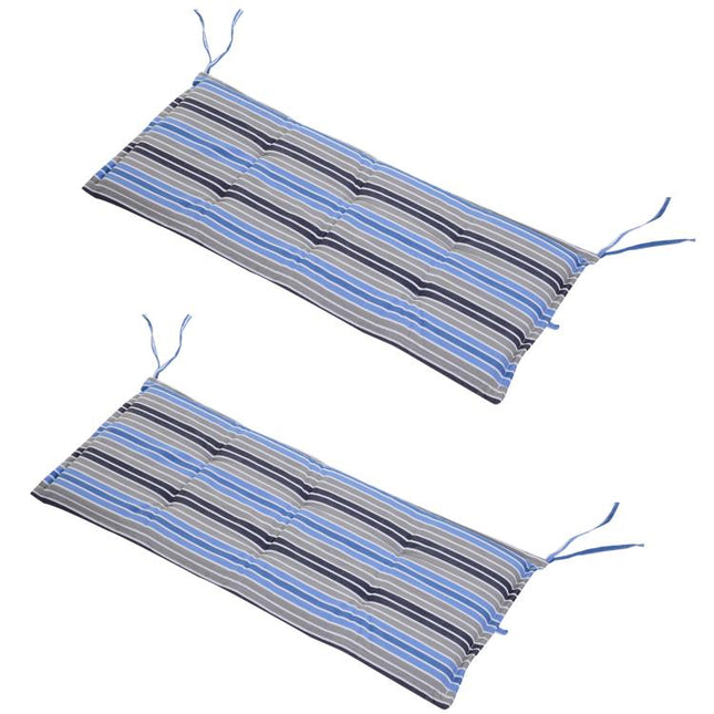 Polyester Set Of 2 Swing Chair Cushion Blue Stripes