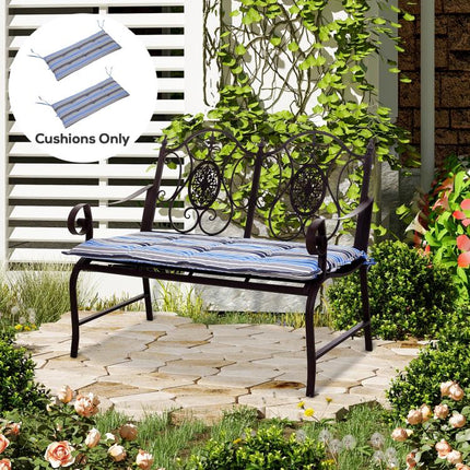 Polyester Set Of 2 Swing Chair Cushion Blue Stripes